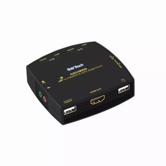 KVM SWITCH 2 Ports HDMI 2.O KVM Wired Remote Switch With Cables 4k@60Hz GOLD TOUCH