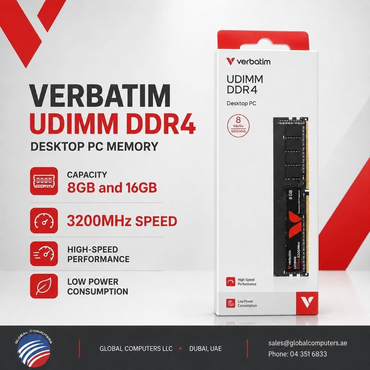 16GB DDR4 3200MHz UDIMM VERBATIM