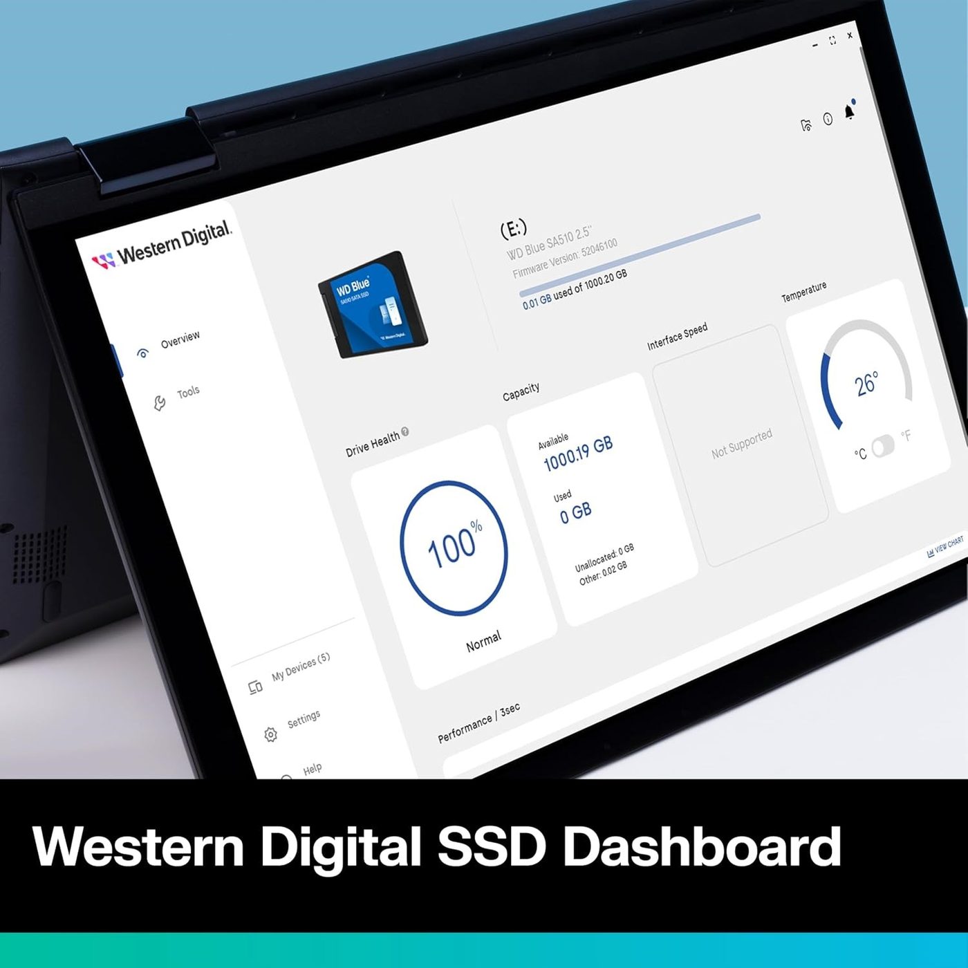 WD Blue 2.5"/7 mm cased SSD 2TB WDS200T3B0A