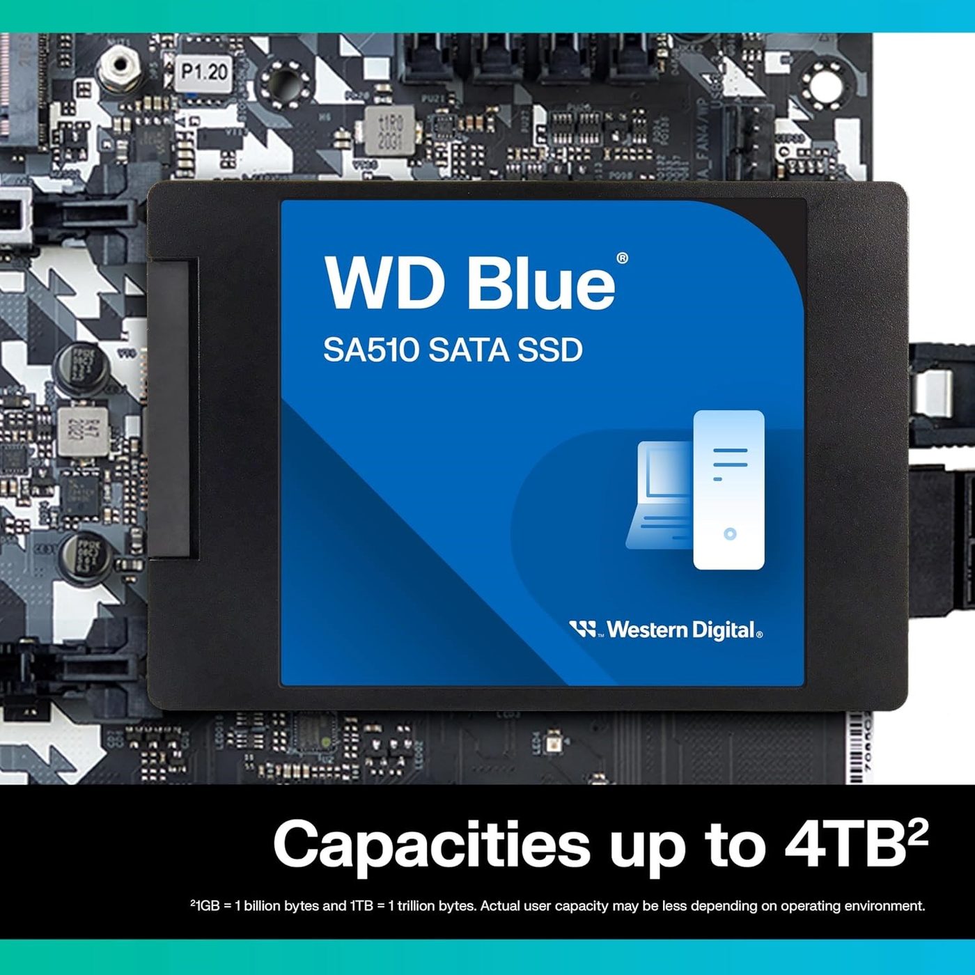 WD Blue 2.5"/7 mm cased SSD 2TB WDS200T3B0A