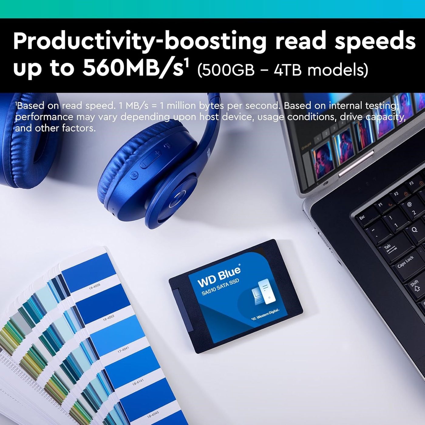 WD Blue 2.5"/7 mm cased SSD 2TB WDS200T3B0A