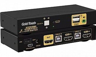 KVM SWITCH 2 ports HDMI 2.0 GOLD TOUCH